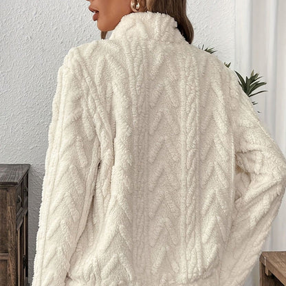Gemütliches Sweatshirt mit halbem Reißverschluss