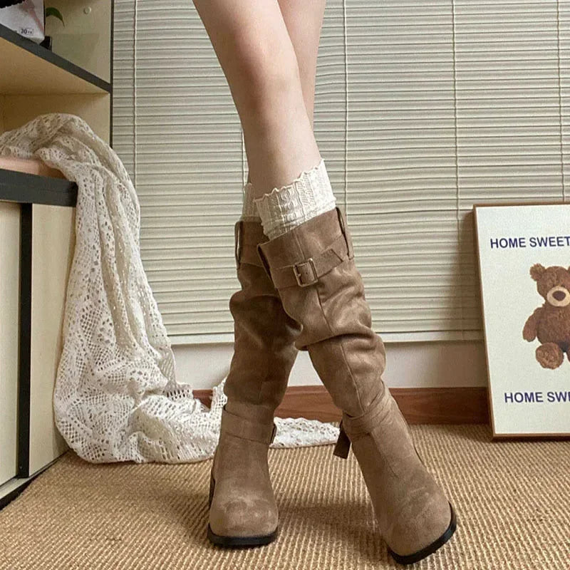 Gefaltete Western-Plateau-Stiefel für Damen