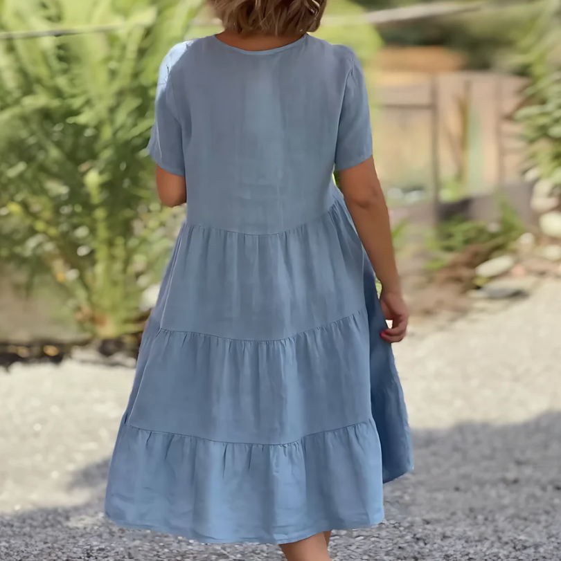Bequemes, locker geschnittenes Trapezkleid für Damen