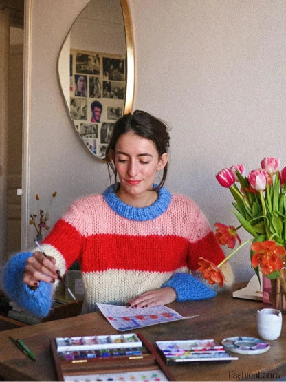 Bunter gestreifter Strickpullover für lässig-elegante Looks