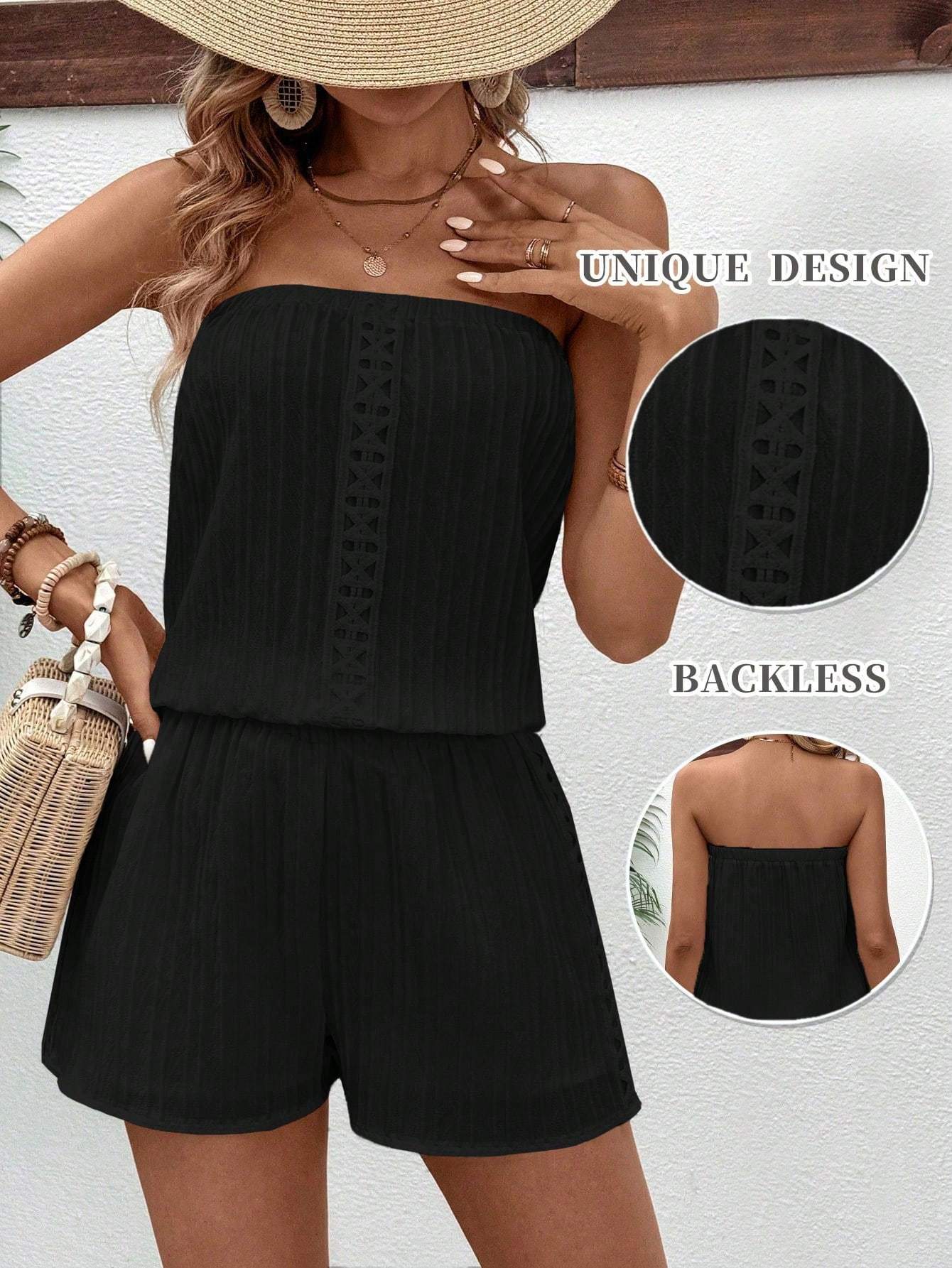 Nadine® | Damen Freizeit Einfarbiges Tube-Top und Shorts-Set