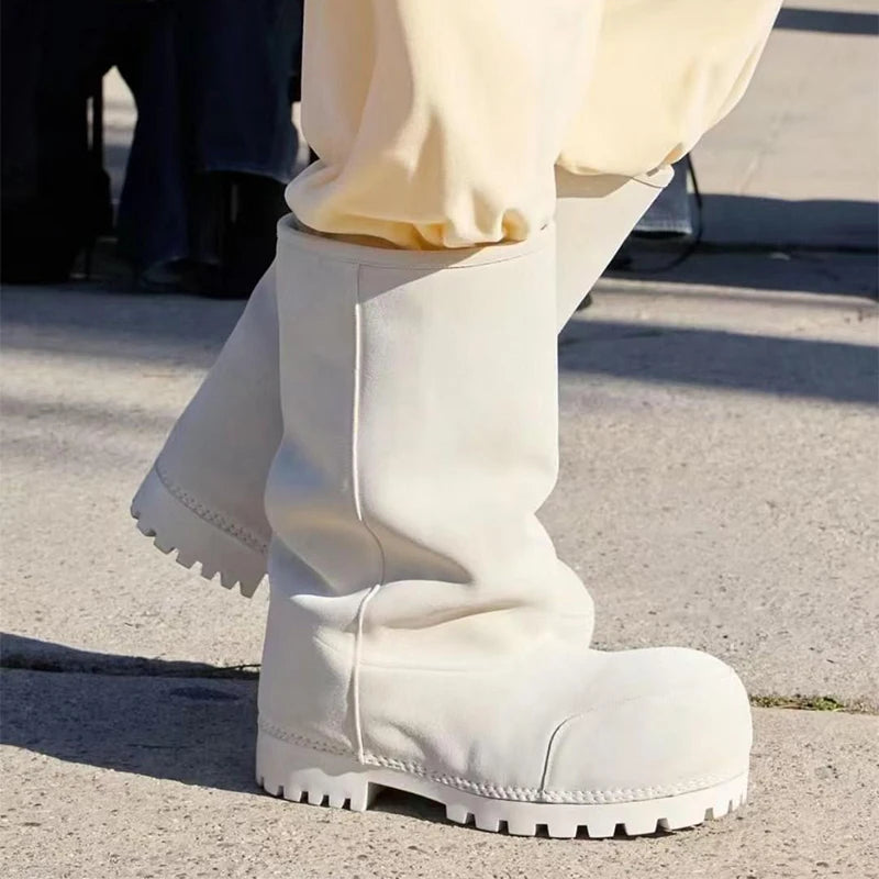 Klobige Plateauboots mit Knöchel hoch
