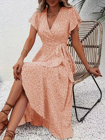 Florales Wickelkleid für Damen