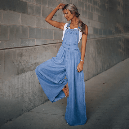 Klassischer Denim-Latzhose Lässiger Overall