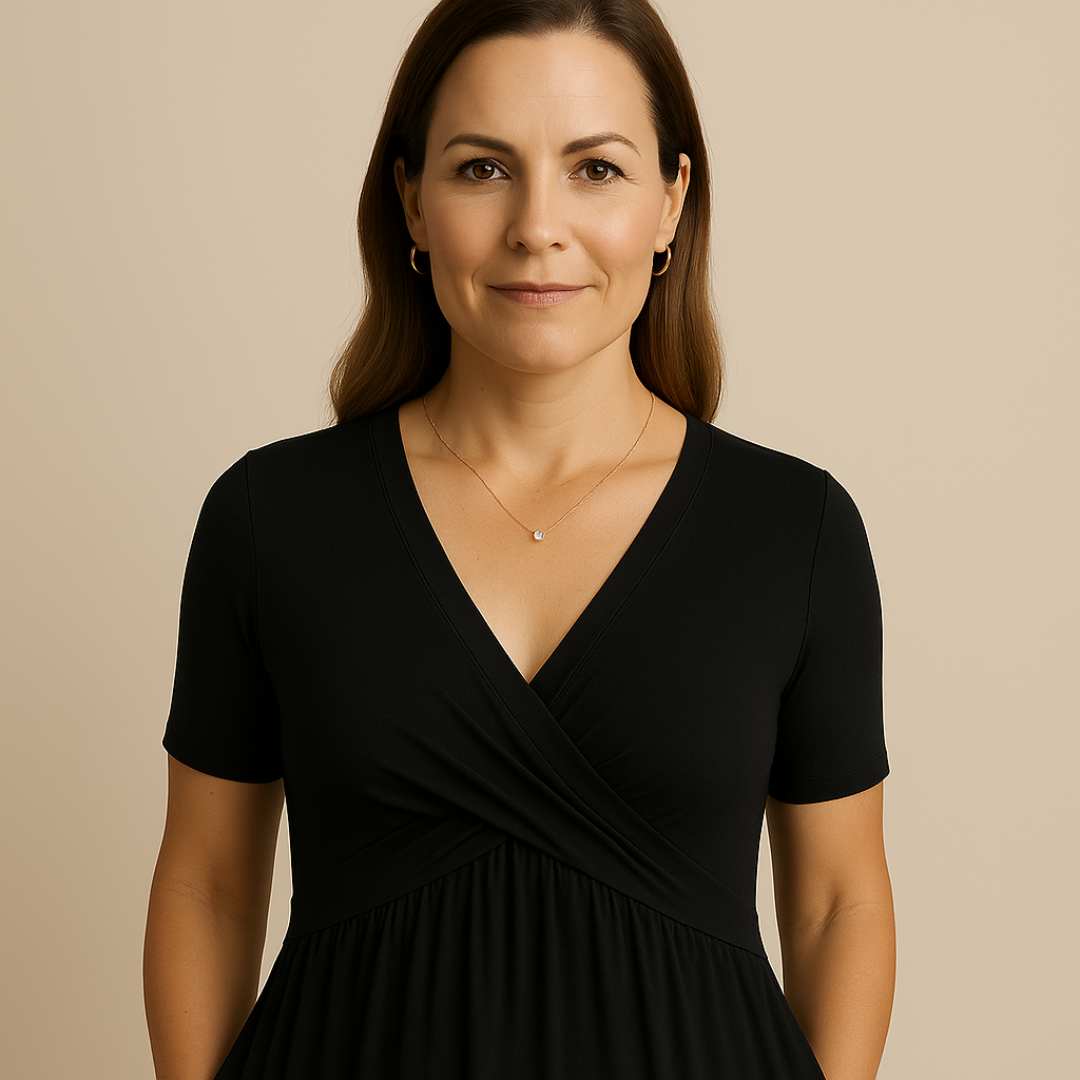 Irene® | Midikleid mit V-Ausschnitt und fließender Silhouette
