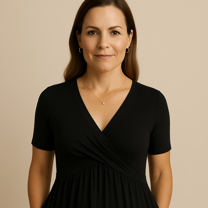 Irene® | Midikleid mit V-Ausschnitt und fließender Silhouette