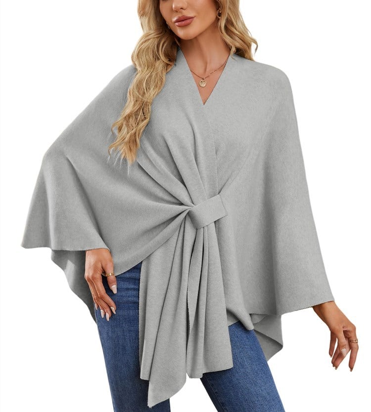 Weicher eleganter Schal-Poncho für gemütlich-schicke Lagenlooks