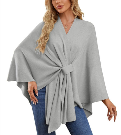 Weicher eleganter Schal-Poncho für gemütlich-schicke Lagenlooks