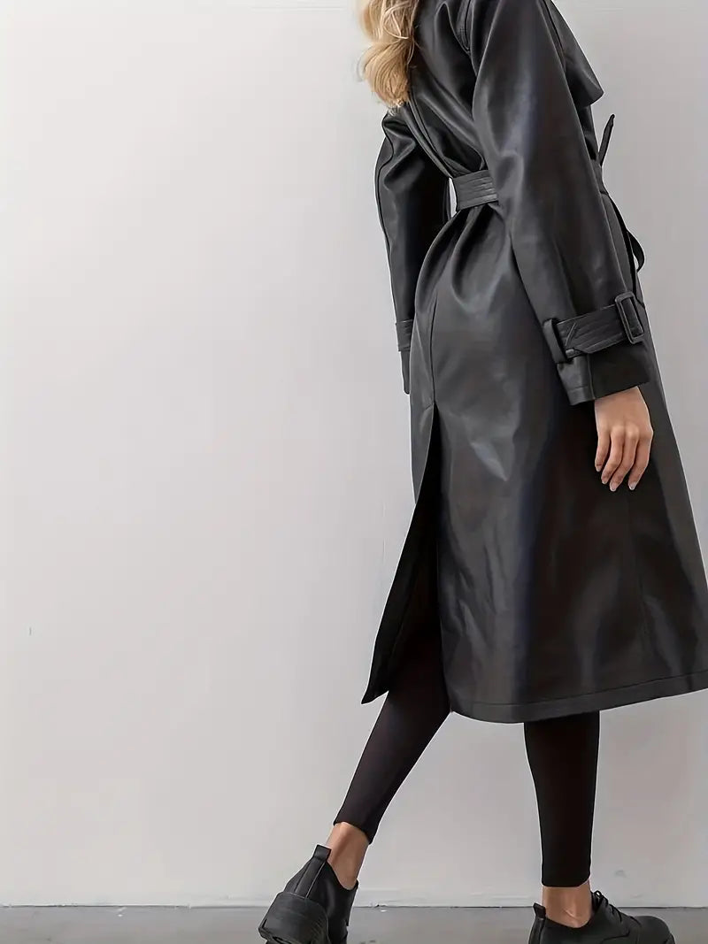 Leder-Trenchcoat