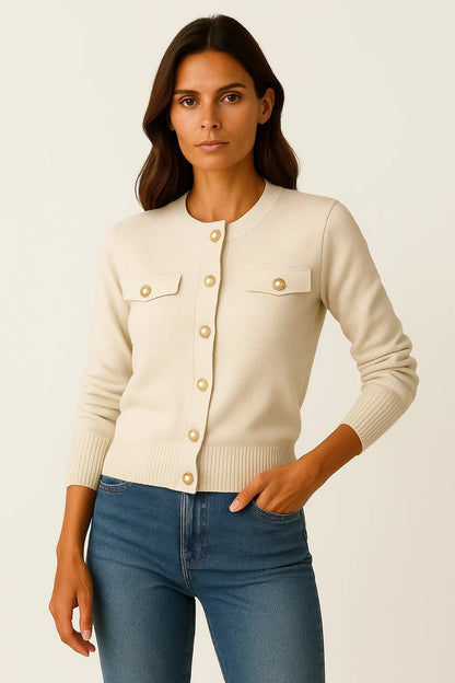 Moderner gemütlicher langärmliger Cardigan