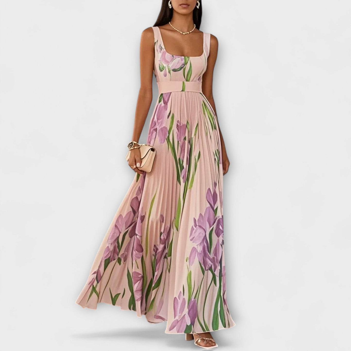 Fließendes Chiffon-Maxikleid