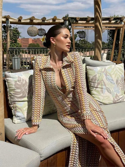 Boho Chic Maxi-Sommerkleid für Strandtage