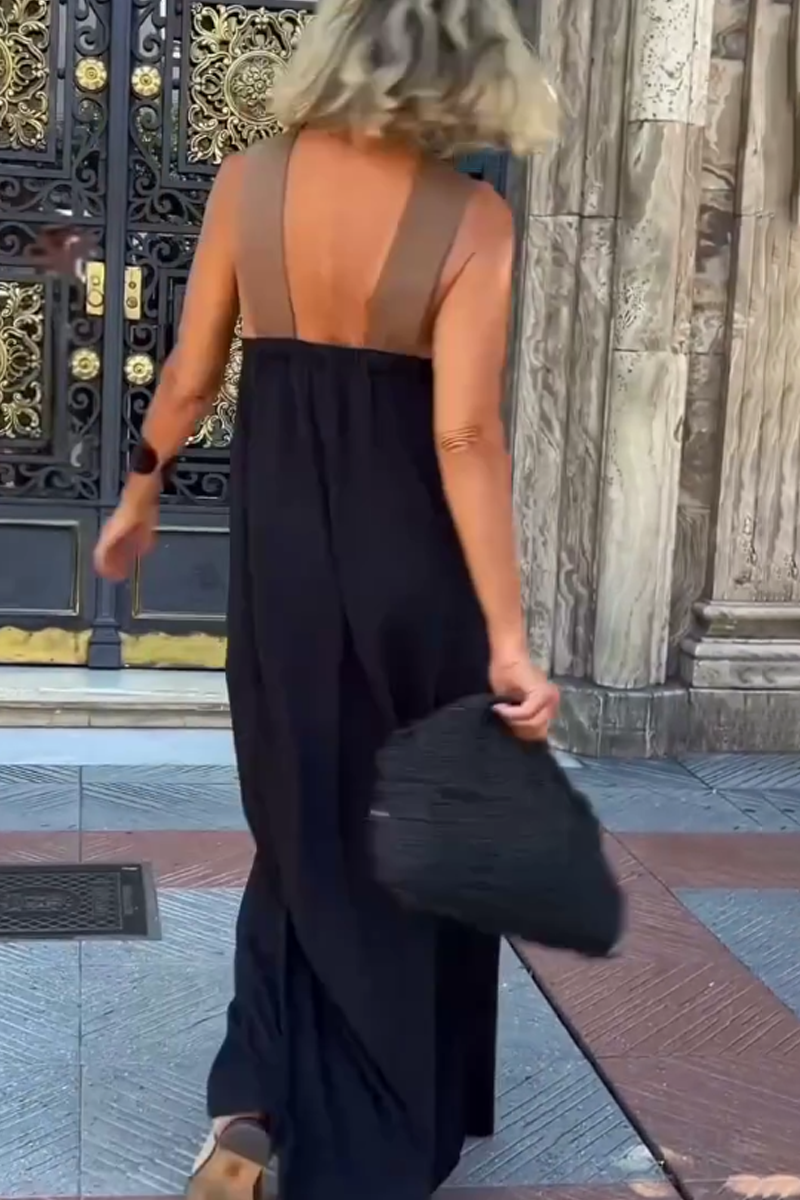 Ärmelloses Cross-Halter-Kleid mit geformter Silhouette