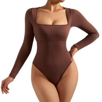 Damen Freizeit Langarm Stretch Bodyshirt