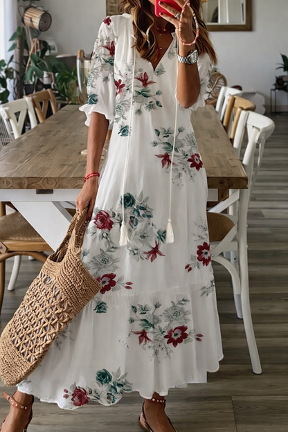 Ärmelloses Maxikleid für Damen mit Taillengürtel
