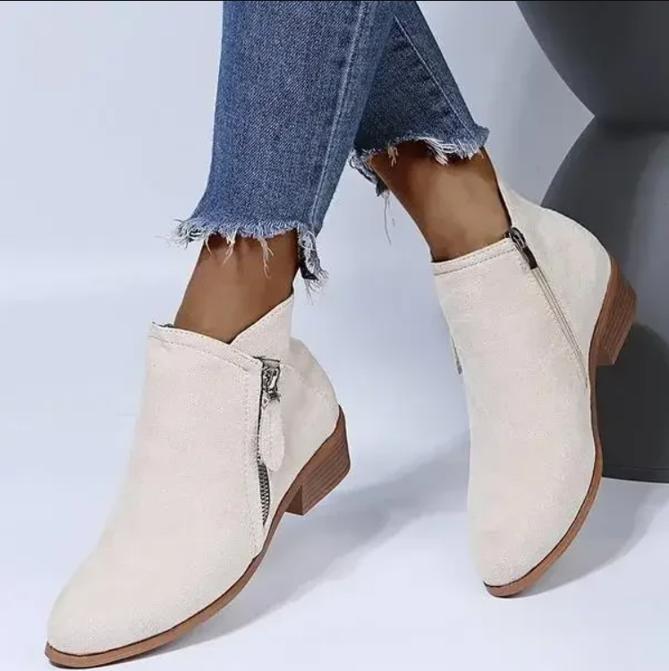 Damen orthopädische Leder-Stiefeletten mit ganztägigem Komfort
