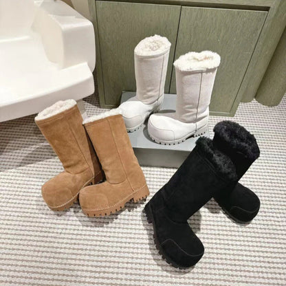 Klobige Plateauboots mit Knöchel hoch