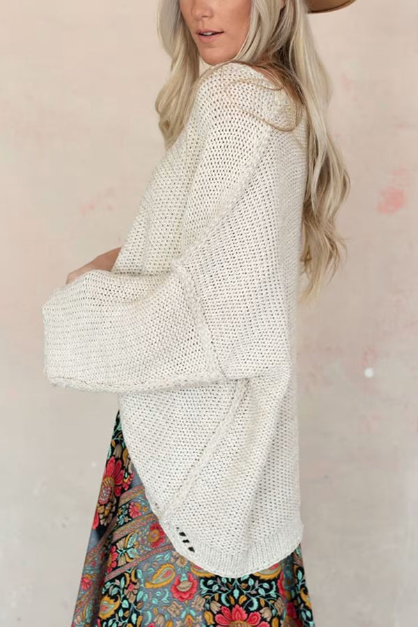 Gemütlicher Grobstrick Pullover mit Rundhalsausschnitt