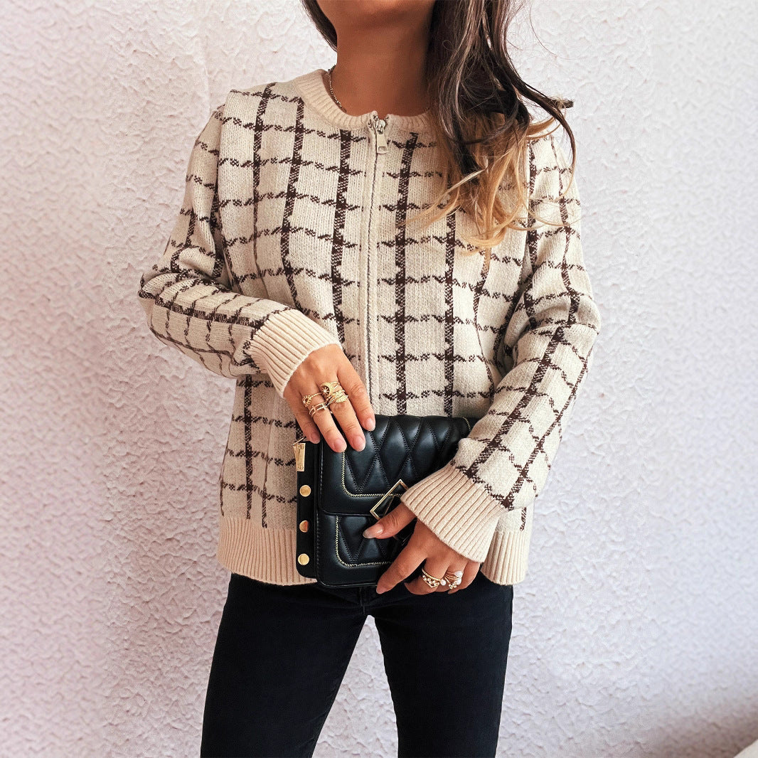 Gemütlicher kariert Cardigan mit Taschen für den Alltagstil
