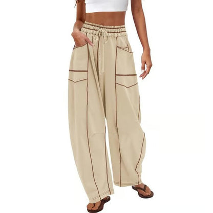 Bequeme Lounge-Sweatpants mit weitem Bein und Taschen