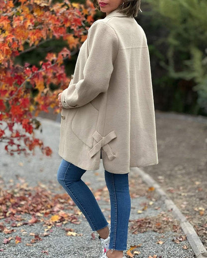 Schicke Jacke mit seitlicher Knoten-Optik für stilvolles Layering