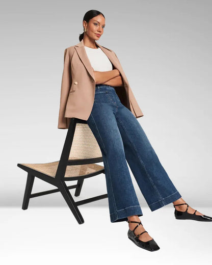 High Waist Weite Bein Jeans für Damen