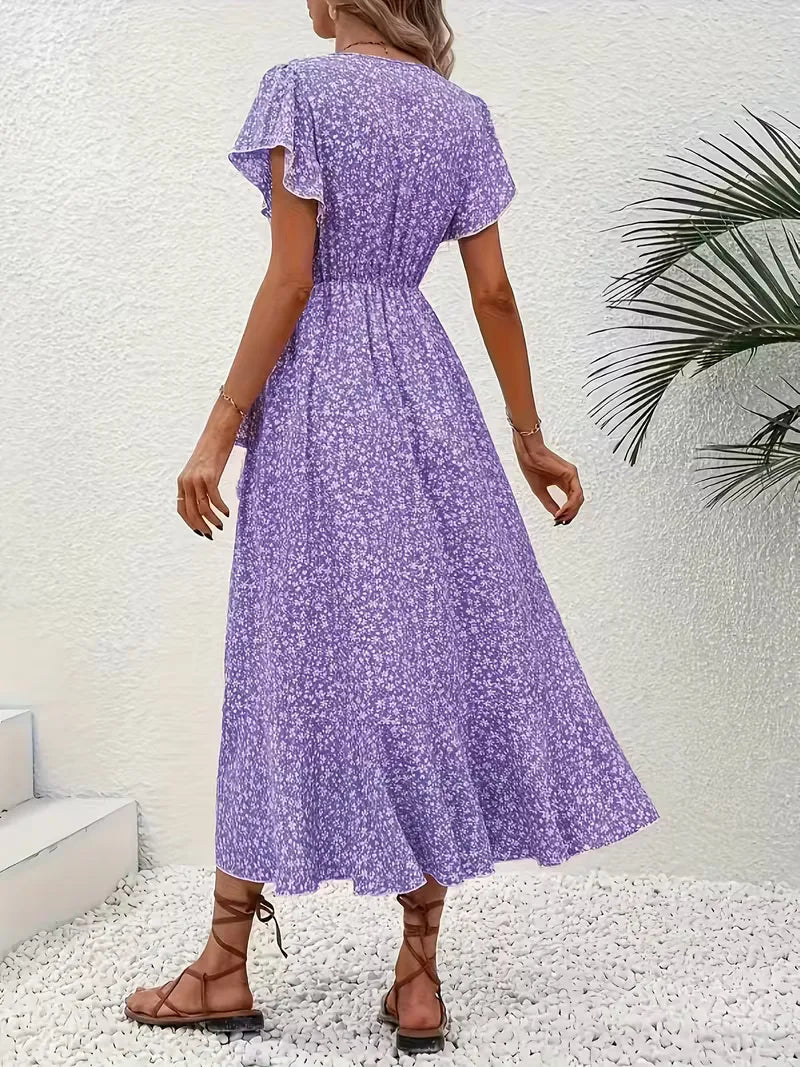 Florales Wickelkleid für Damen