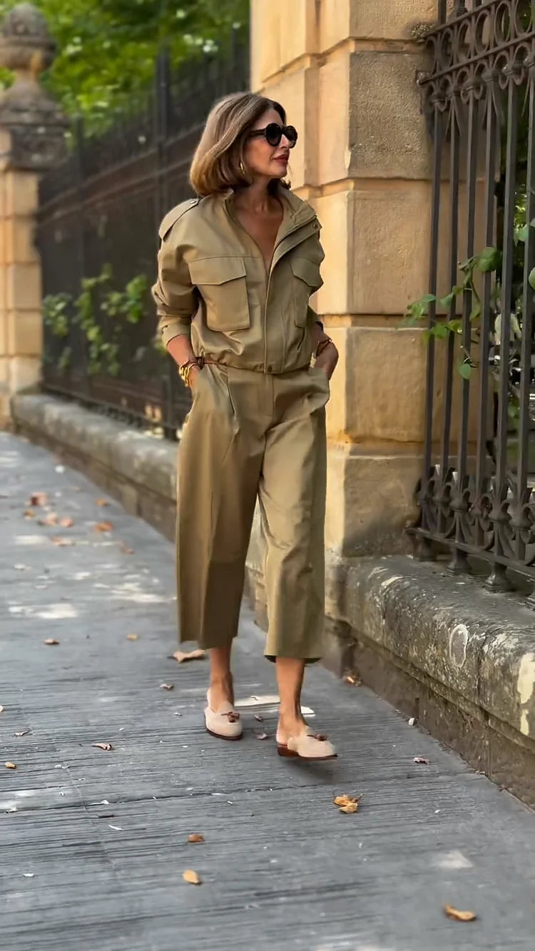 Utility-Cargojacke mit Riemen- und Taschen-Details
