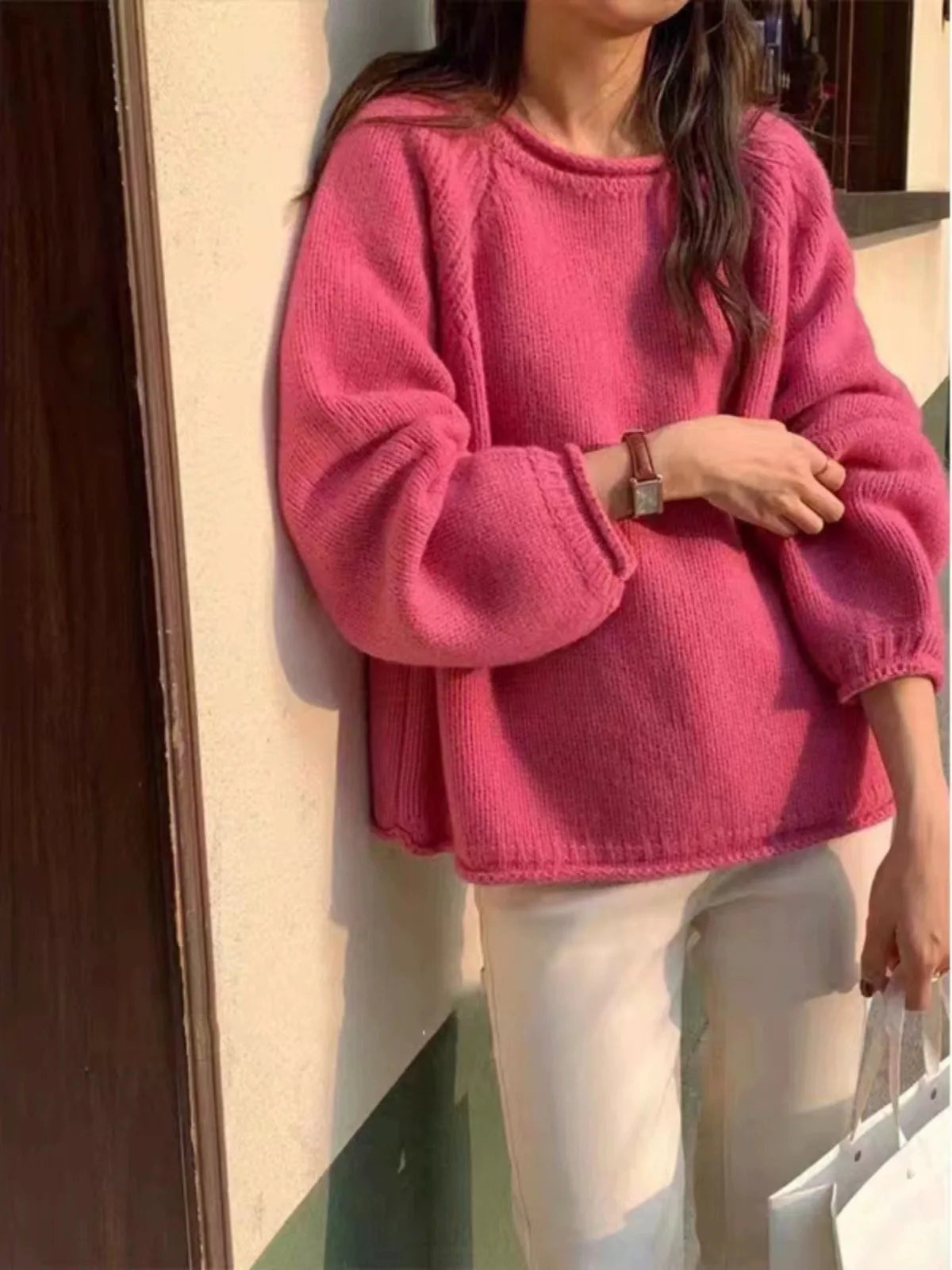 Gemütlicher, übergroßer Strickpullover für lässigen Komfort