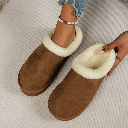 Gemütliche, mit Fleece gefütterte Hausschuhe zum Hereinschlüpfen für Damen