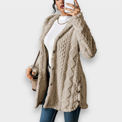 Gemütlicher Plüsch-Kapuzenpullover-Cardigan