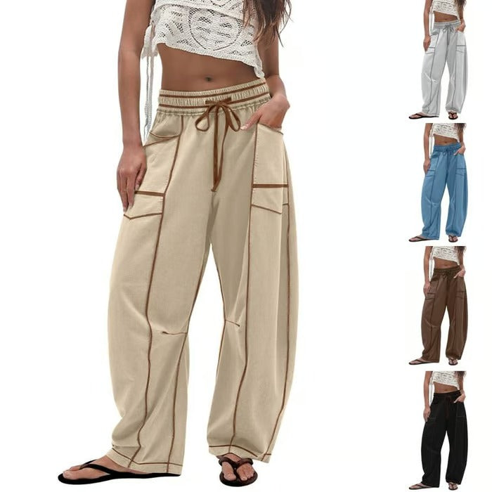 Bequeme Lounge-Sweatpants mit weitem Bein und Taschen