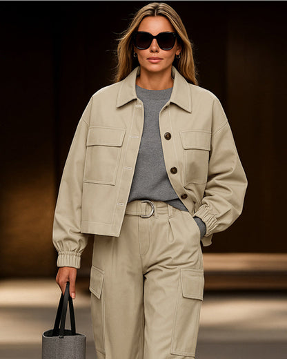 Moderne Utility Cargo Jacke und Hose Set