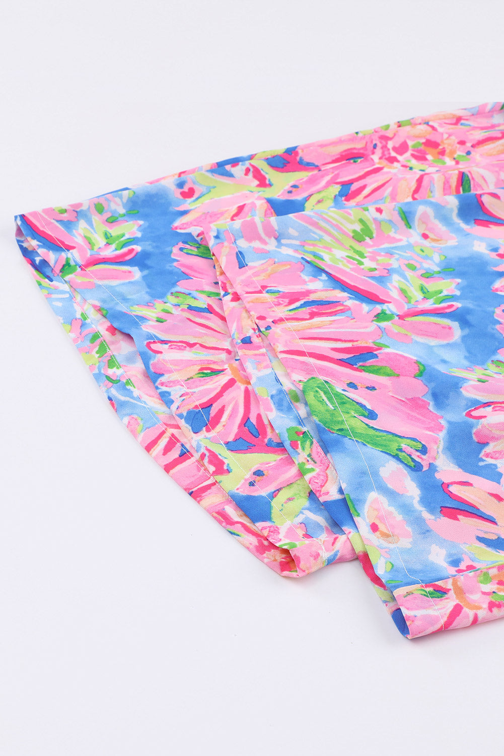 Floral bestickter Jumpsuit mit quadratischem Ausschnitt und Taschen