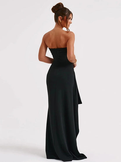 Viktoria® | Schulterfreies Abendkleid mit hohem Beinschlitz