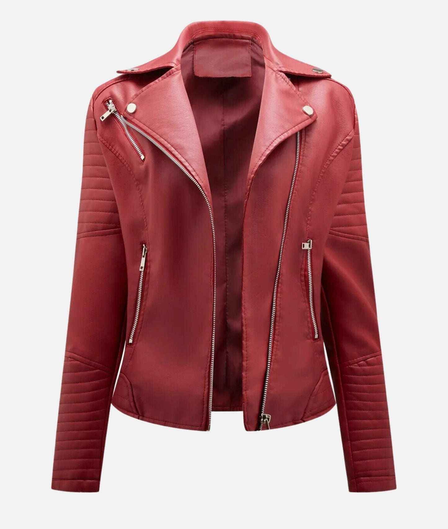 Schicke Damen Bikerjacke aus Kunstleder