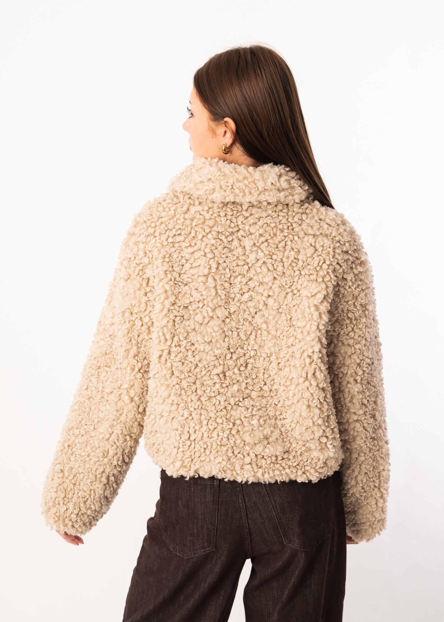 Lockere Lammfelljacke