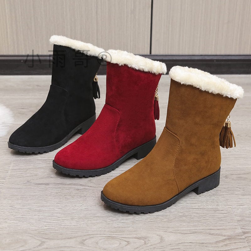Gemütliche Plüsch-Stiefeletten für Damen Winterwärme