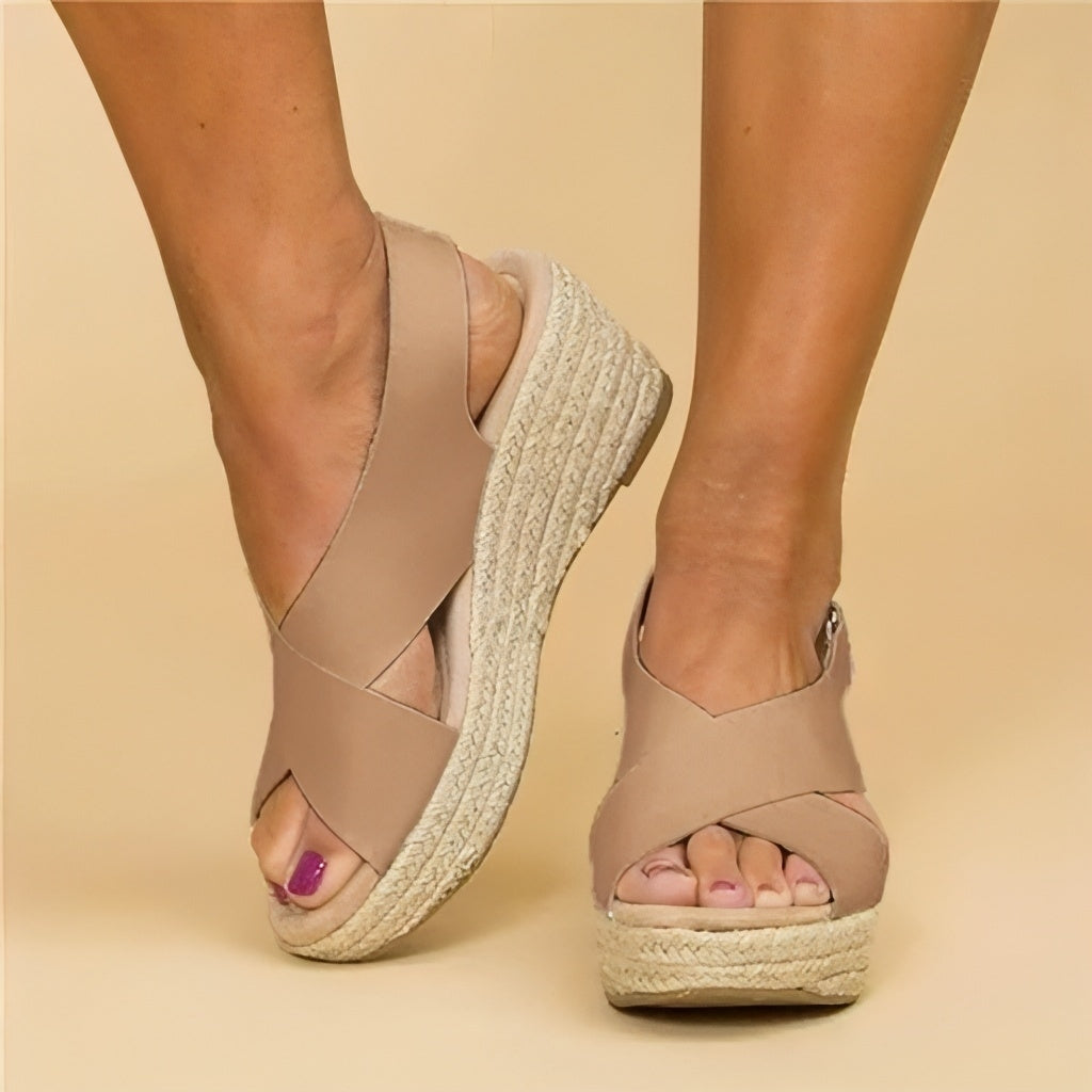 Bequeme Peeptoe-Sandale für Damen
