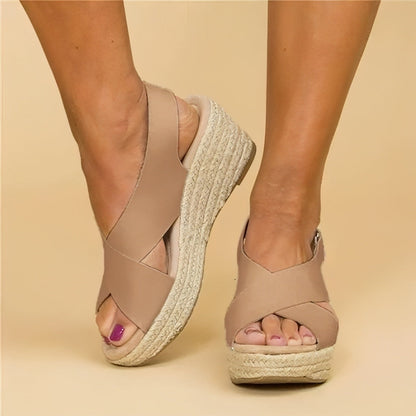 Bequeme Peeptoe-Sandale für Damen