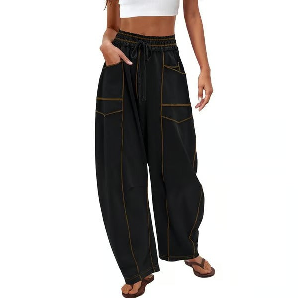 Bequeme Lounge-Sweatpants mit weitem Bein und Taschen