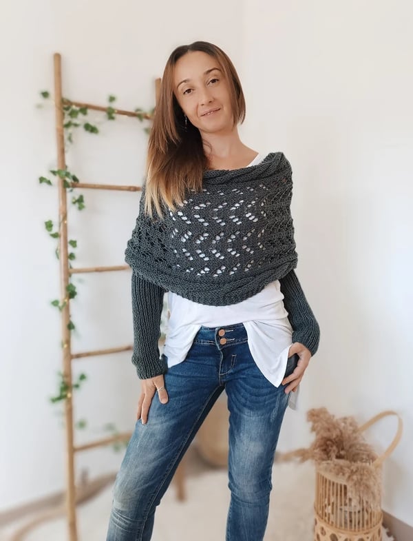 Gemütlicher mehrlagiger weicher Strickschal für Herbst und Winter