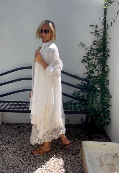 Spitzenkleid und Cardigan-Set für Damen