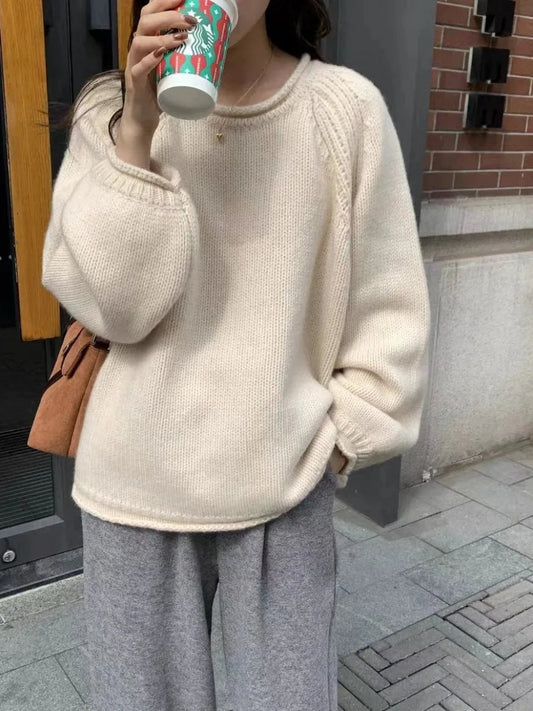 Gemütlicher, übergroßer Strickpullover für lässigen Komfort
