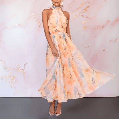 Elegantes Maxikleid mit Neckholder-Ausschnitt