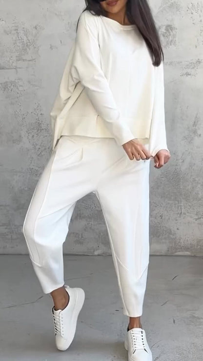 Gemütliches zweiteiliges Strick-Loungewear-Set