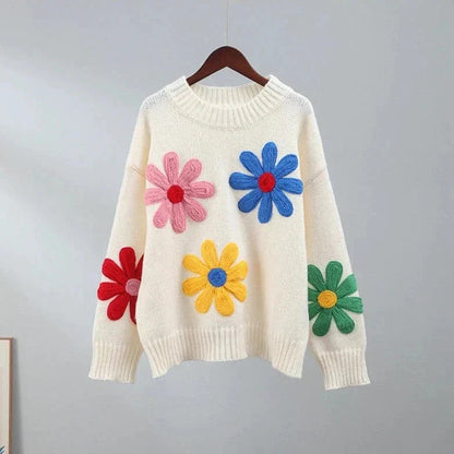 Eleganter Floralstrickpullover für gemütlichen Saisonstil