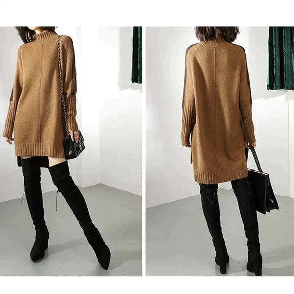 Gemütliches Strickkleid mit Rollkragen
