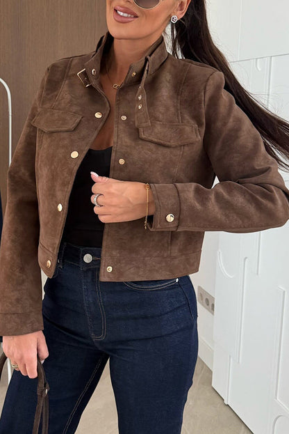 Schicke lässige Jacke mit langen Ärmeln und Knopfleiste