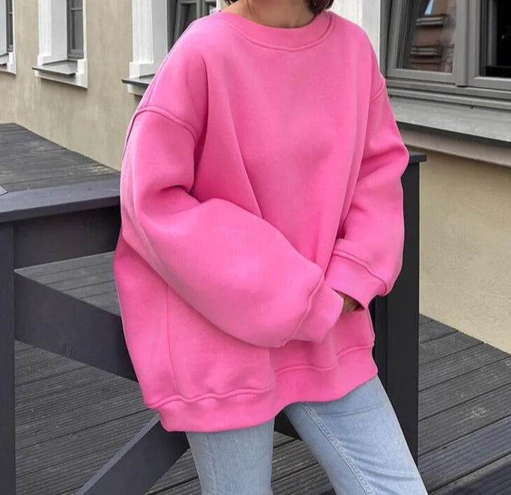 Gemütlicher übergroßer Strickpullover für lässiges Schichten